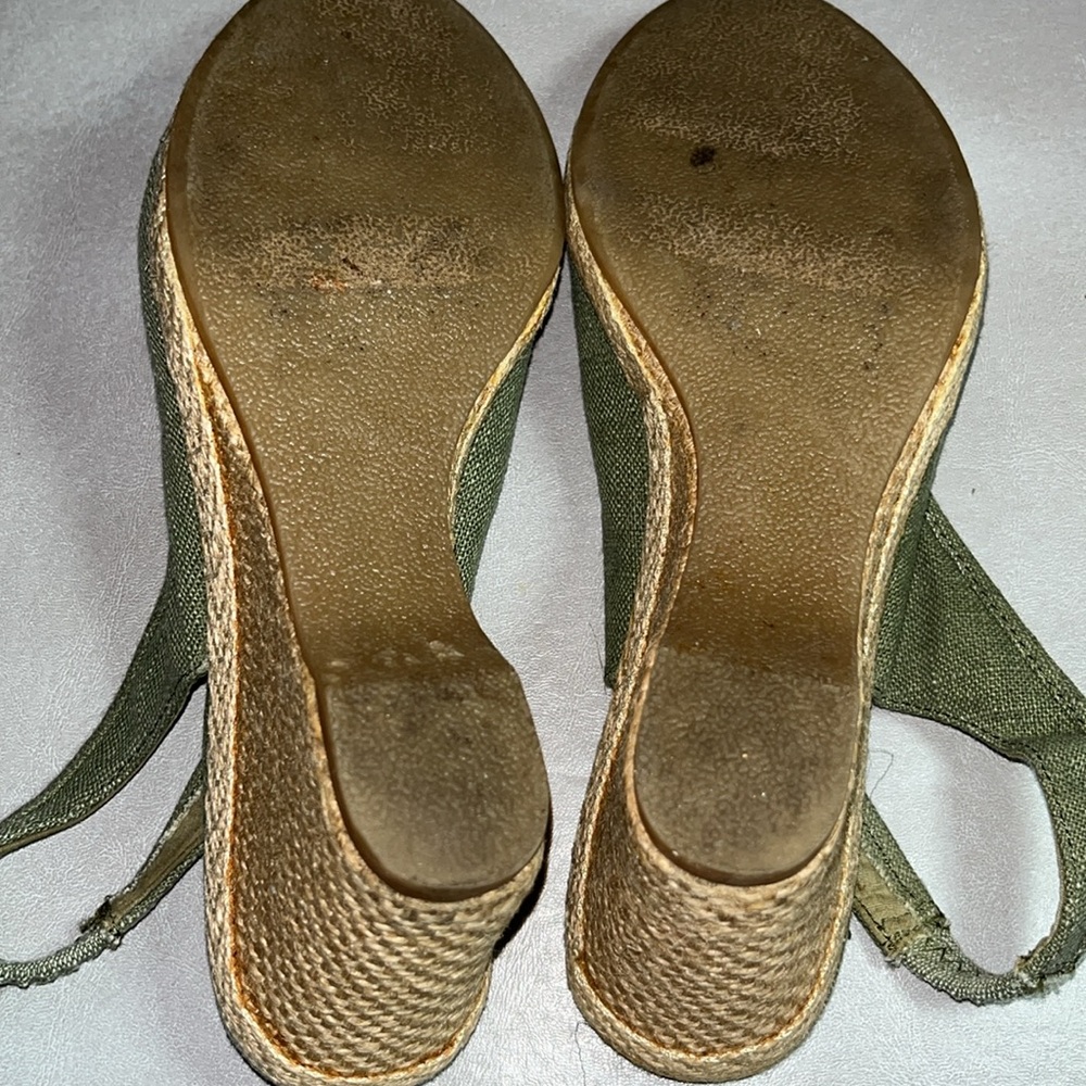 NY&C Canvas Slingback Wedges Size 8 lowest price - Picture 6 of 6